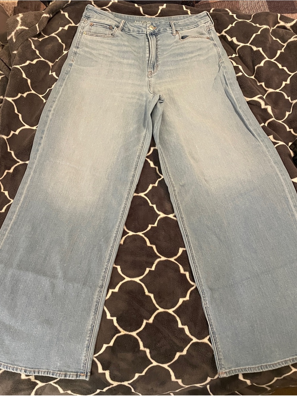 American Eagle Outfitters Light Blue Wide-Leg Jeans